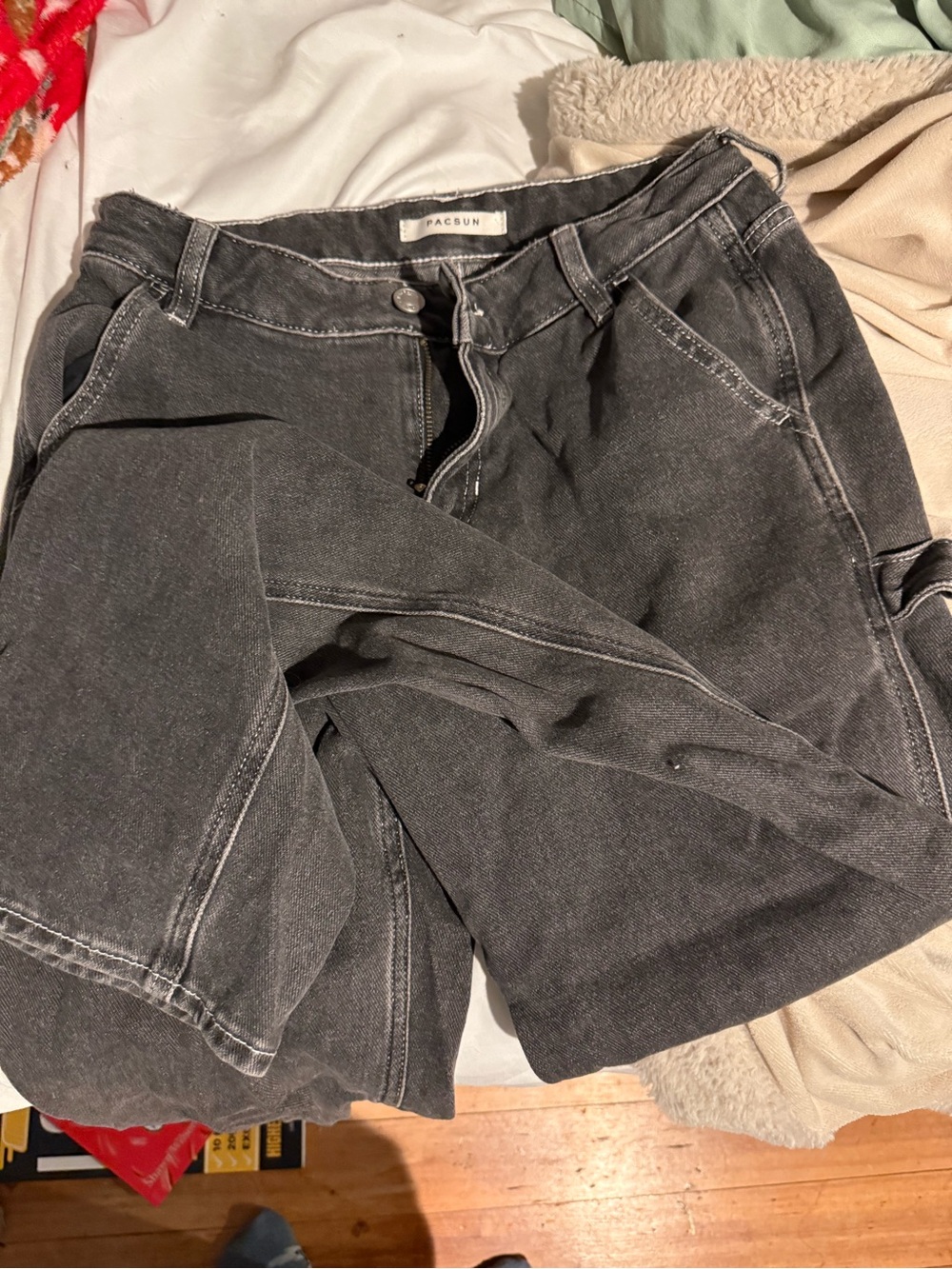 PacSun Charcoal Gray High-Rise Wide Jeans